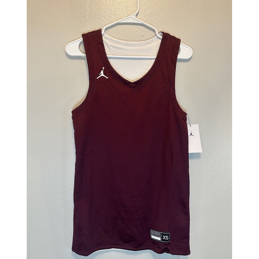 Air Jordan Basketball Jersey Mens XS Reversible Maroon White AR4317